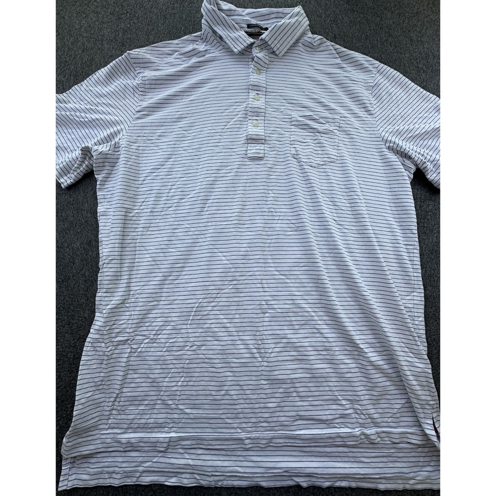Polo Golf Ralph Lauren Polo Shirt Men XL White Striped Stretch Lisle S/S